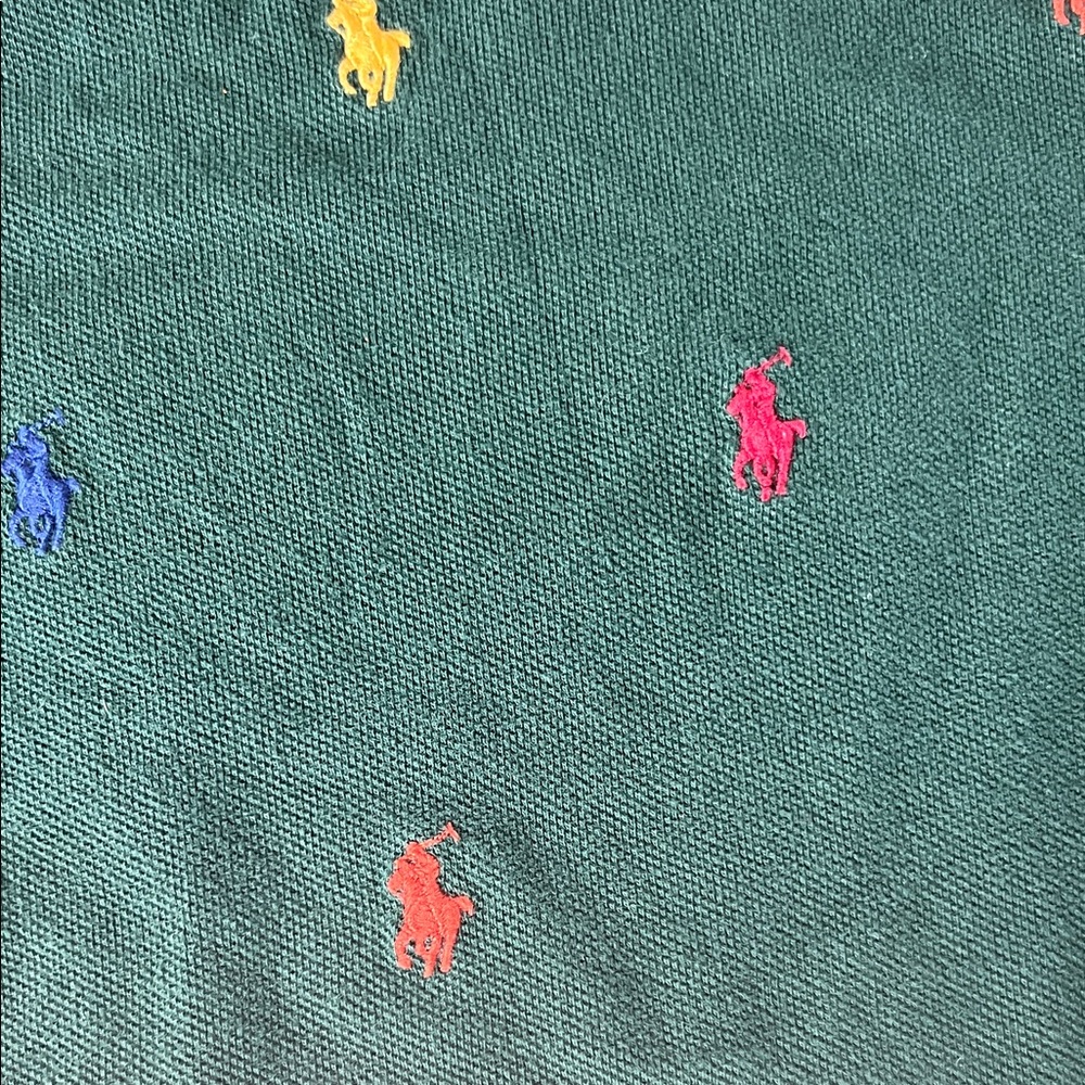 Polo by Ralph Lauren Green Tee with Multi-Colored Pony Embroidery size 3T - Picture 3 of 3